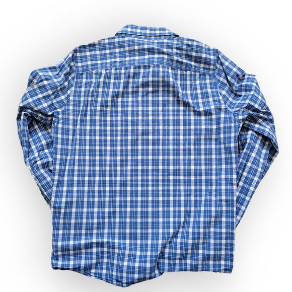 Hollister Blue/White Plaid Long Sleeve Casual Button Down Shirt Men Sz L - Picture 2 of 4